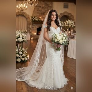 NWOT Size 12 Sophia Tolli Loraina Ivory Fit & Flare Wedding Gown